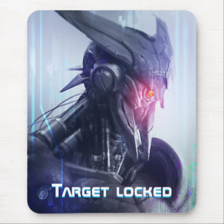 赤目：威圧的なSci-Fi Dystopian Assasin Droid M マウスパッド