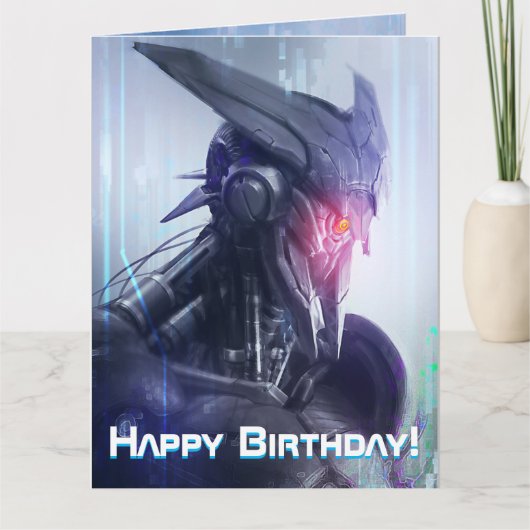 赤目： Sci-Fi Dystopian Assasin Droidを脅かす カード (正面)