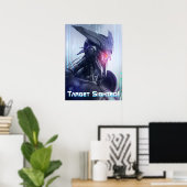 赤目： Sci-Fi Dystopian Assasin Droidを脅かす ポスター (ホームオフィス)