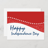 赤眩しいスターカーブ7月4日はがき ポストカード (正面/裏面)