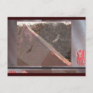 赤石はがき上のタカ ポストカード