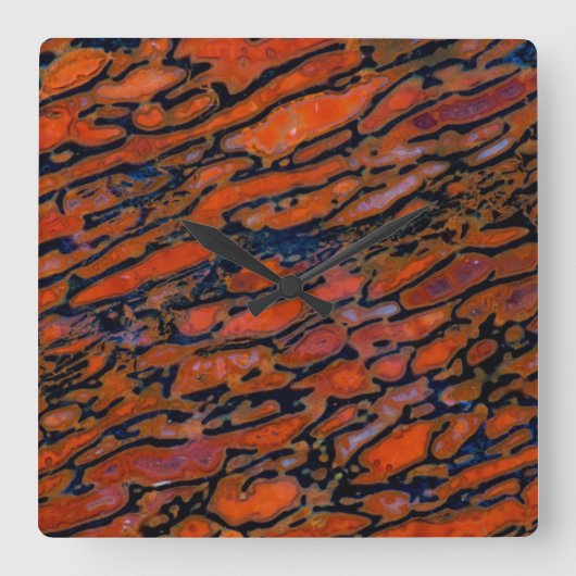 赤石化恐竜の骨 スクエア壁時計 (正面)