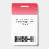 赤社員フォトバーコードロゴ名グラデーション バッジ (裏面)