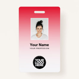 赤社員フォトバーコードロゴ名グラデーション バッジ