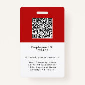 赤社員写真会社ID バッジ (裏面)