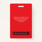 赤社員写真IDロゴ名バッジ バッジ (裏面)