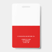 赤社員写真ID会社のセキュリティ バッジ (Back)