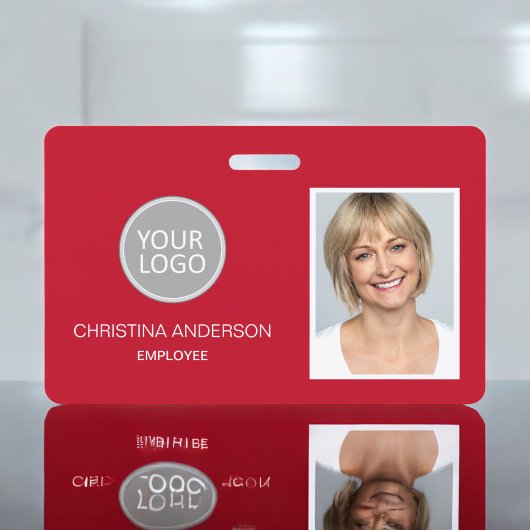 赤社員名ロゴフォトワー企業のク バッジ