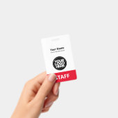 赤社員名会社ロゴQrコード バッジ (Handheld)