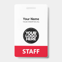 赤社員名会社ロゴQrコード バッジ