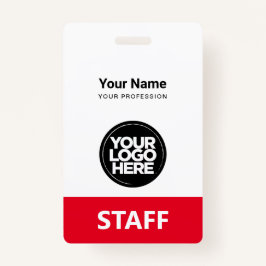 赤社員名会社ロゴQrコード バッジ