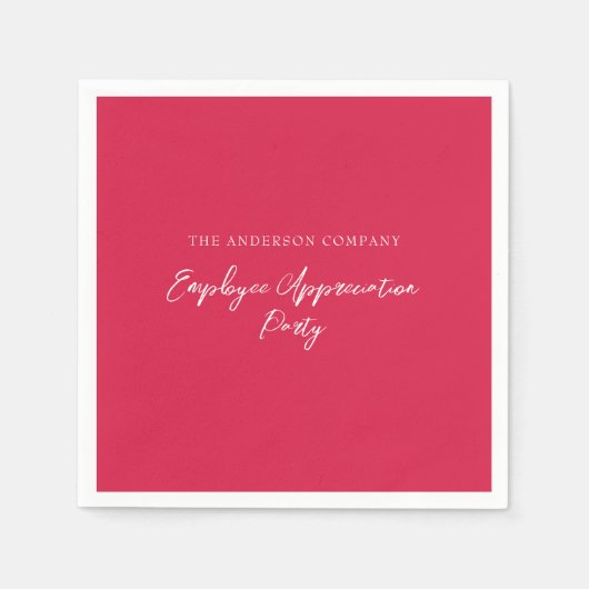 赤社員賞状イベント スタンダードカクテルナプキン (正面)