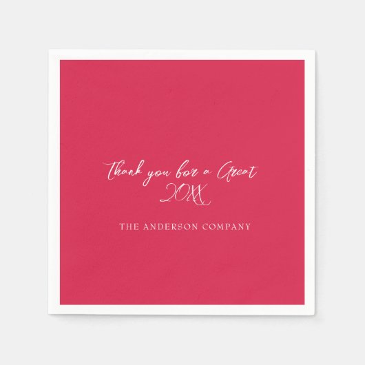 赤社員賞状イベント スタンダードカクテルナプキン (正面)