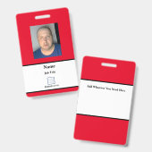 赤社員IDバッジ バッジ (正面＆裏面)