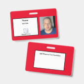 赤社員IDバッジ バッジ (正面＆裏面)