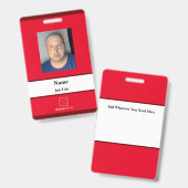 赤社員IDバッジ バッジ (正面＆裏面)