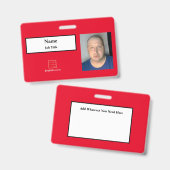 赤社員IDバッジ バッジ (正面＆裏面)