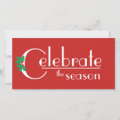 赤祝いフラットカードにシーズンホワイト シーズンカード (正面)
