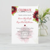 赤祝いポピーをフローラで葉愛する 招待状 (スタンド正面)