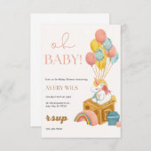 赤祝ちゃんシャワーで新しい生活の奇跡 招待状 (正面/裏面)