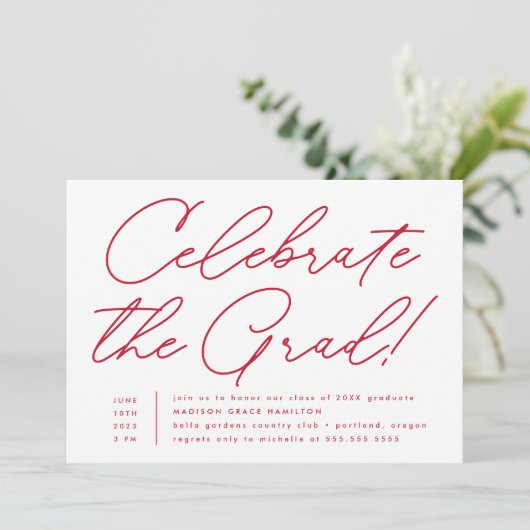 赤祝字卒業会 招待状 (スタンド正面)