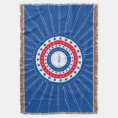 赤祝星、白い星、青い星 スローブランケット (正面縦)