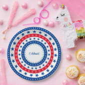 赤祝星、白い星、青い星 ペーパープレート (パーティー)