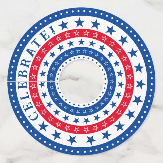 赤祝星、白い星、青い星 ワイングラスタグ (正面)