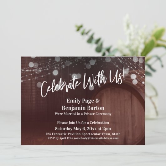 赤祝木の樽と明かりで 招待状 (スタンド正面)