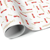 赤祝賀卒業証書クラス卒業 ラッピングペーパー (ロールコーナー)