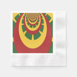 赤祝黄金色の緑 縁ありカクテルナプキン