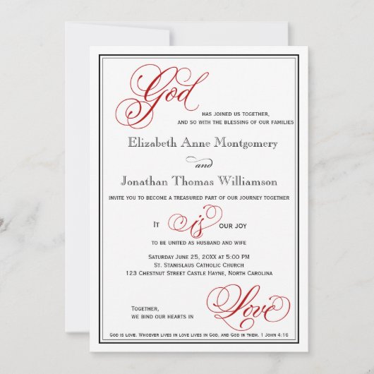 赤神はラブクリスチャン結婚式招待状 招待状 (正面)