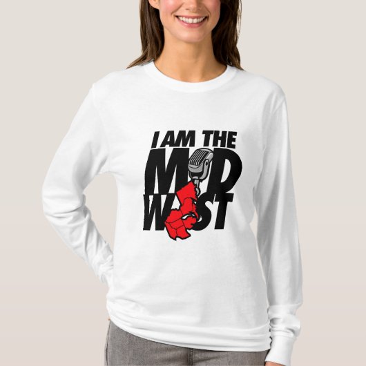 赤私は米国中西部です Tシャツ (正面)