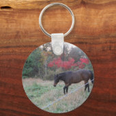 赤秋の木の茶色の馬 キーホルダー (正面)
