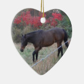 赤秋の木の茶色の馬 セラミックオーナメント (右)