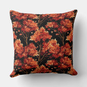 赤秋メープルツリーシームレスパターングラフィック クッション (裏面)