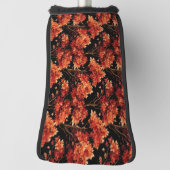 赤秋メープルツリーシームレスパターングラフィック ゴルフヘッドカバー (回転90)