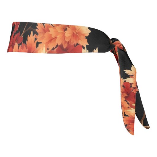 赤秋メープルツリーシームレスパターングラフィック タイヘッドバンド (回転90)