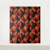 赤秋メープルツリーシームレスパターングラフィック タペストリー (正面)