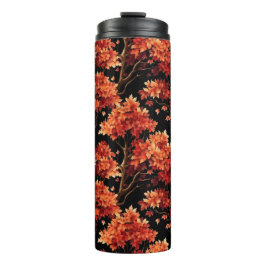 赤秋メープルツリーシームレスパターングラフィック タンブラー