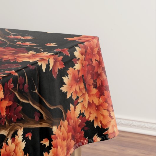 赤秋メープルツリーシームレスパターングラフィック テーブルクロス (インサイチュ)