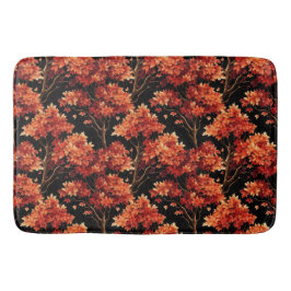 赤秋メープルツリーシームレスパターングラフィック バスマット