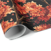 赤秋メープルツリーシームレスパターングラフィック ラッピングペーパー (ロールコーナー)