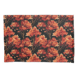 赤秋メープルツリーシームレスパターングラフィック 枕カバー