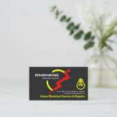 赤稲妻電気メーターゲージ電気技師 名刺 (スタンド正面)