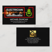 赤稲妻電流ワイヤフレーム電気 名刺 (正面/裏面)