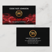 赤稲妻高速金ゴールドタクシーのロゴキャブドライバ 名刺 (正面/裏面)