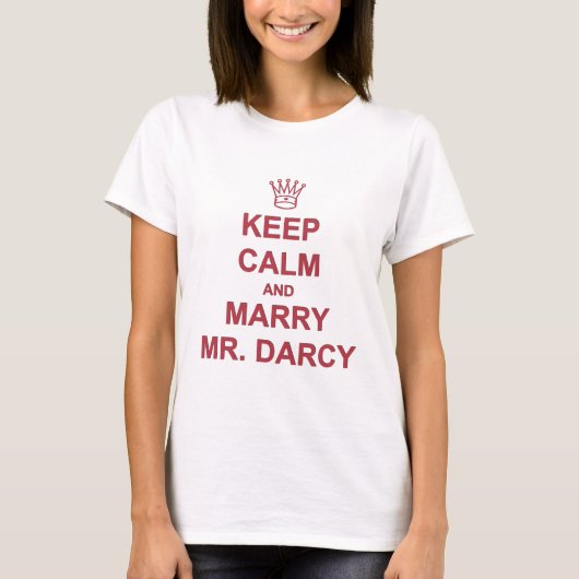 赤穏やか保ち、氏を結婚して下さいDarcy Tシャツ (正面)