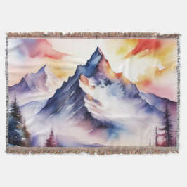 赤空の山々を覆う雪の水色 スローブランケット