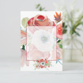 赤空白のとピンクのフローラを結婚費やす 招待状 (スタンド正面)